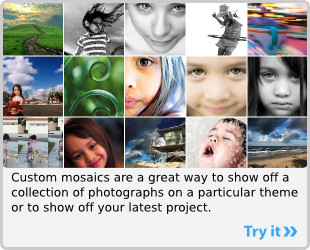 Mosaic Maker: Mosaic images are a great way to display a collection of photographs on a theme or to show off that last project of yours.