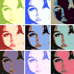 Become a pop icon! Create a cool pop art poster in a lo-fi, multi-panel style.
